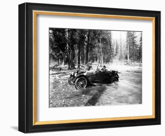 Auto Fording Clear Creek, Yakima, 1918-Asahel Curtis-Framed Giclee Print