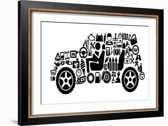 Auto Icons-bioraven-Framed Art Print