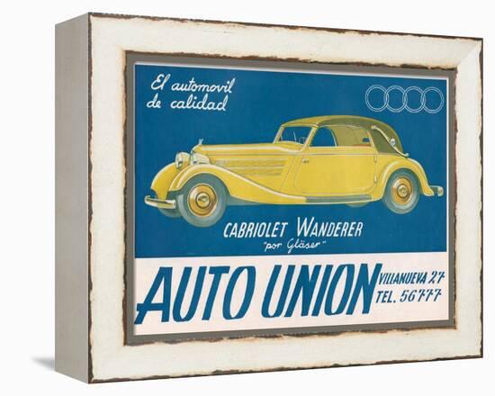 Auto Union Audi, Magazine Advertisement, USA, 1930-null-Framed Premier Image Canvas