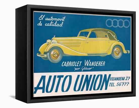 Auto Union Audi, Magazine Advertisement, USA, 1930-null-Framed Premier Image Canvas