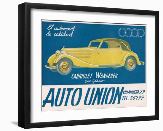 Auto Union Audi, Magazine Advertisement, USA, 1930-null-Framed Giclee Print