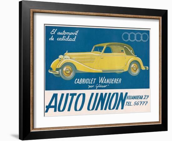 Auto Union Audi, Magazine Advertisement, USA, 1930-null-Framed Giclee Print