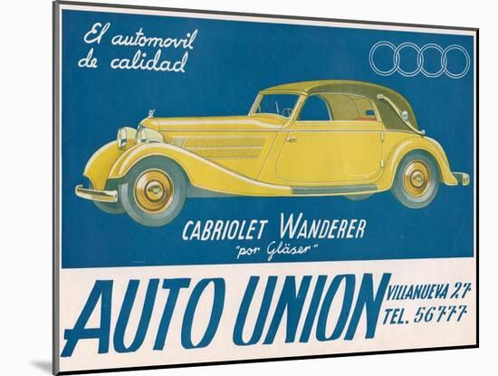 Auto Union Audi, Magazine Advertisement, USA, 1930-null-Mounted Giclee Print