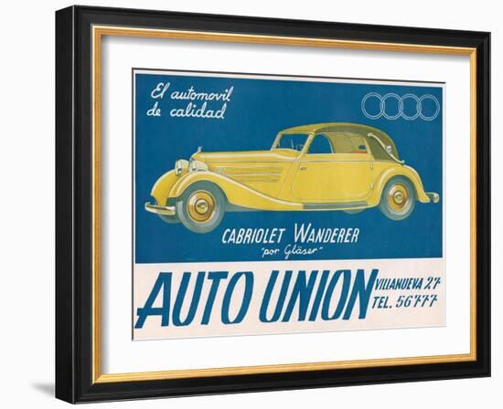 Auto Union Audi, Magazine Advertisement, USA, 1930-null-Framed Giclee Print