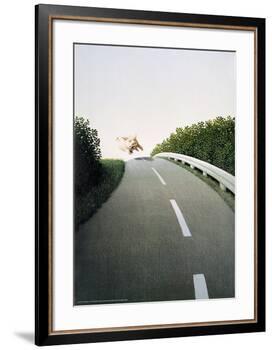 Autobahn Pig-Michael Sowa-Framed Art Print
