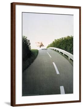 Autobahn Pig-Michael Sowa-Framed Art Print