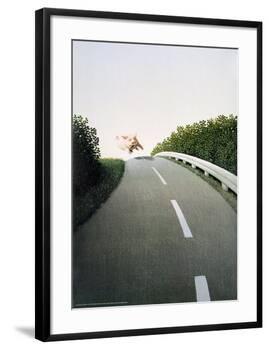 Autobahn Pig-Michael Sowa-Framed Art Print