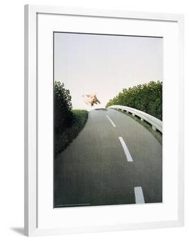 Autobahn Pig-Michael Sowa-Framed Art Print