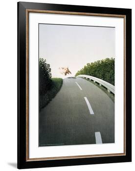 Autobahn Pig-Michael Sowa-Framed Art Print