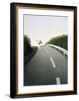 Autobahn Pig-Michael Sowa-Framed Art Print