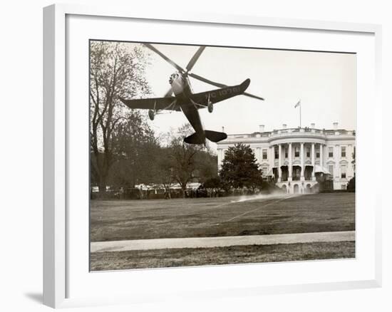 Autogiro Takes Off at White House-null-Framed Photographic Print