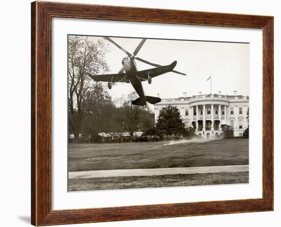 Autogiro Takes Off at White House-null-Framed Photographic Print