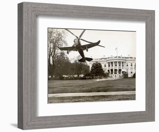 Autogiro Takes Off at White House-null-Framed Photographic Print