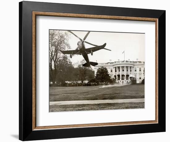 Autogiro Takes Off at White House-null-Framed Photographic Print