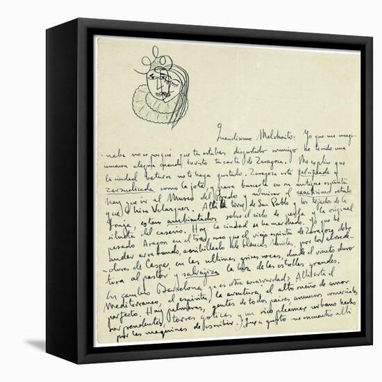 Autograph Letter to Melchor Fernandez Alamgro, Granada, Late January 1926-Federico Garcia Lorca-Framed Premier Image Canvas