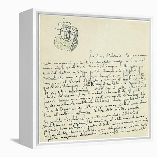 Autograph Letter to Melchor Fernandez Alamgro, Granada, Late January 1926-Federico Garcia Lorca-Framed Premier Image Canvas