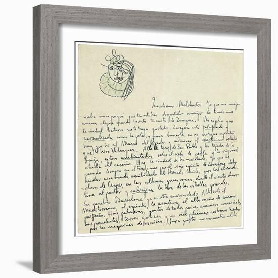 Autograph Letter to Melchor Fernandez Alamgro, Granada, Late January 1926-Federico Garcia Lorca-Framed Giclee Print