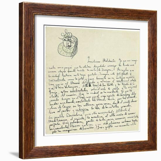 Autograph Letter to Melchor Fernandez Alamgro, Granada, Late January 1926-Federico Garcia Lorca-Framed Giclee Print