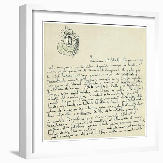 Autograph Letter to Melchor Fernandez Alamgro, Granada, Late January 1926-Federico Garcia Lorca-Framed Giclee Print