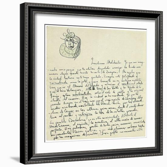 Autograph Letter to Melchor Fernandez Alamgro, Granada, Late January 1926-Federico Garcia Lorca-Framed Giclee Print