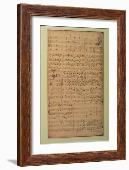 Autograph Manuscript, Cantata Bwv 180 'schmucke Dich O Liebe Seele' by J.S. Bach-null-Framed Giclee Print