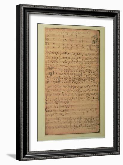 Autograph Manuscript, Cantata Bwv 180 'schmucke Dich O Liebe Seele' by J.S. Bach-null-Framed Giclee Print