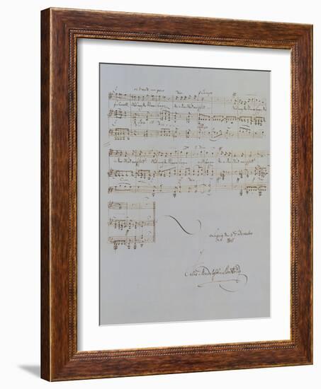 Autograph Manuscript D of 'Im Fruhling', Opus 9 No 4, Dated 6/12/1845, 2 Pages, 55 Bars-Félix Mendelssohn-Bartholdy-Framed Giclee Print