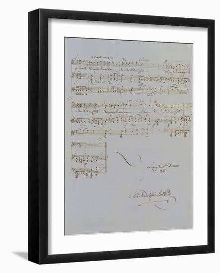 Autograph Manuscript D of 'Im Fruhling', Opus 9 No 4, Dated 6/12/1845, 2 Pages, 55 Bars-Félix Mendelssohn-Bartholdy-Framed Giclee Print