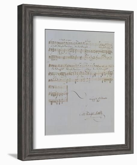 Autograph Manuscript D of 'Im Fruhling', Opus 9 No 4, Dated 6/12/1845, 2 Pages, 55 Bars-Félix Mendelssohn-Bartholdy-Framed Giclee Print