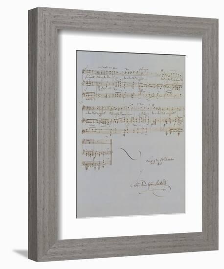 Autograph Manuscript D of 'Im Fruhling', Opus 9 No 4, Dated 6/12/1845, 2 Pages, 55 Bars-Félix Mendelssohn-Bartholdy-Framed Giclee Print