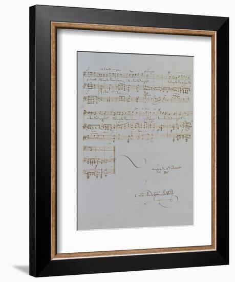 Autograph Manuscript D of 'Im Fruhling', Opus 9 No 4, Dated 6/12/1845, 2 Pages, 55 Bars-Félix Mendelssohn-Bartholdy-Framed Giclee Print