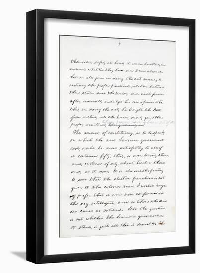 Autograph Manuscript of Lincoln's Last Address as President, Delivered in Washinton, D. C., from…-Abraham Lincoln-Framed Giclee Print