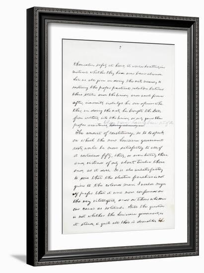 Autograph Manuscript of Lincoln's Last Address as President, Delivered in Washinton, D. C., from…-Abraham Lincoln-Framed Giclee Print