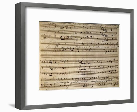 Autograph Music Score of Cain and Abel-Leonardo Leo-Framed Giclee Print