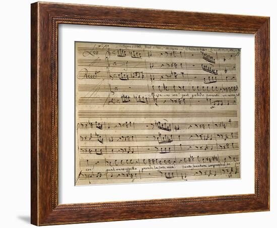 Autograph Music Score of Cain and Abel-Leonardo Leo-Framed Giclee Print