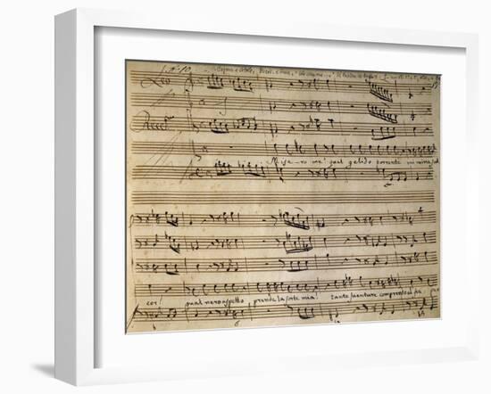 Autograph Music Score of Cain and Abel-Leonardo Leo-Framed Giclee Print