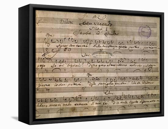 Autograph Music Score of Dido-Giovanni Paisiello-Framed Premier Image Canvas