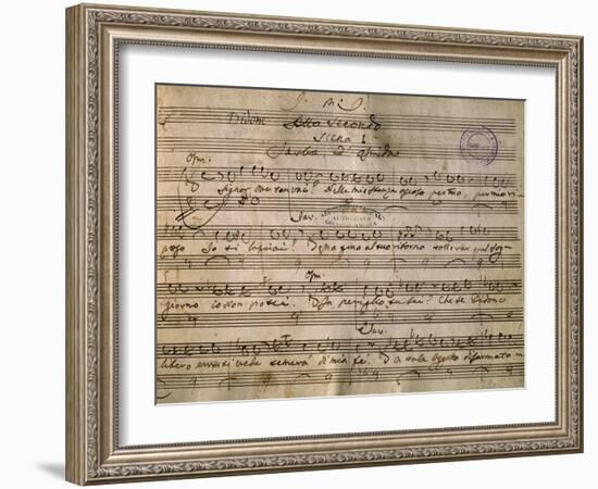 Autograph Music Score of Dido-Giovanni Paisiello-Framed Giclee Print