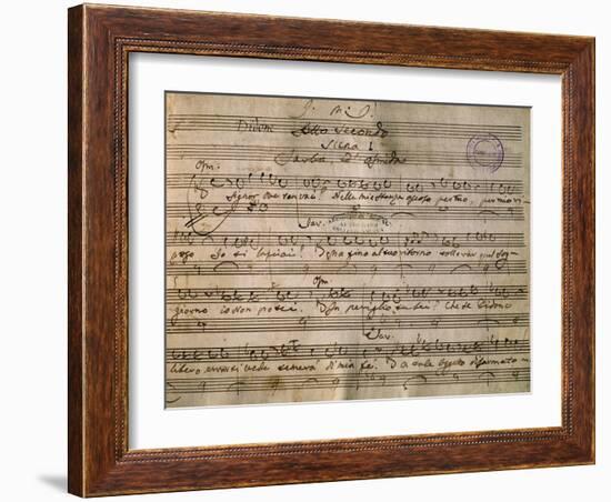 Autograph Music Score of Dido-Giovanni Paisiello-Framed Giclee Print