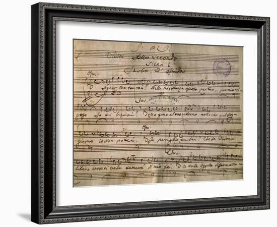 Autograph Music Score of Dido-Giovanni Paisiello-Framed Giclee Print