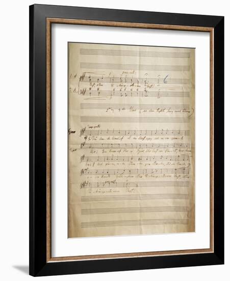 Autograph Music Score of Faedrelandssang-null-Framed Giclee Print