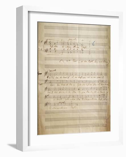 Autograph Music Score of Faedrelandssang-null-Framed Giclee Print