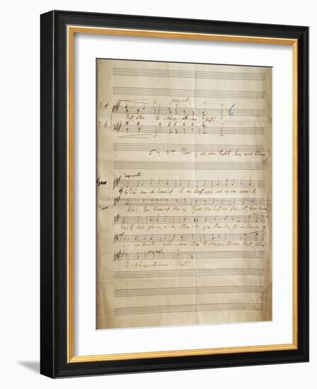 Autograph Music Score of Faedrelandssang-null-Framed Giclee Print