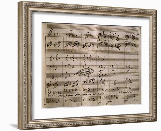 Autograph Music Score of La Daunia Felice-Giovanni Paisiello-Framed Giclee Print