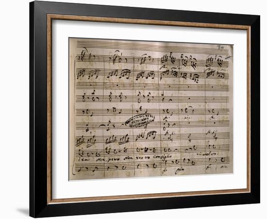 Autograph Music Score of La Daunia Felice-Giovanni Paisiello-Framed Giclee Print