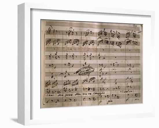 Autograph Music Score of La Daunia Felice-Giovanni Paisiello-Framed Giclee Print