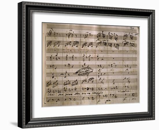 Autograph Music Score of La Daunia Felice-Giovanni Paisiello-Framed Giclee Print