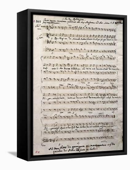 Autograph Music Score of Oratorium-Antonio Salieri-Framed Premier Image Canvas