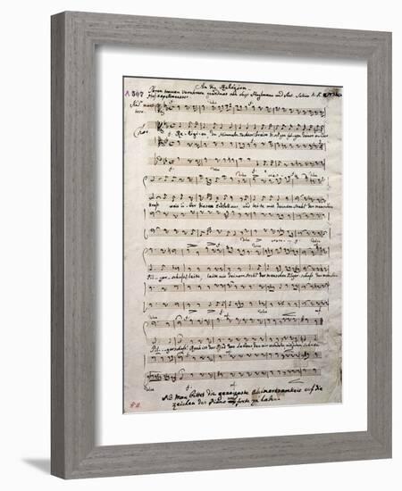 Autograph Music Score of Oratorium-Antonio Salieri-Framed Giclee Print