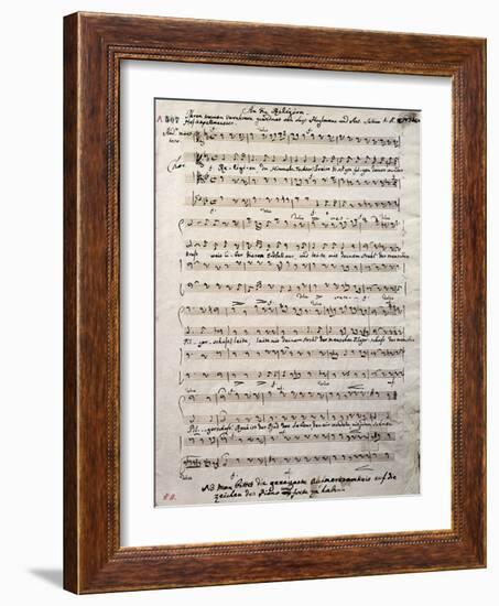 Autograph Music Score of Oratorium-Antonio Salieri-Framed Giclee Print